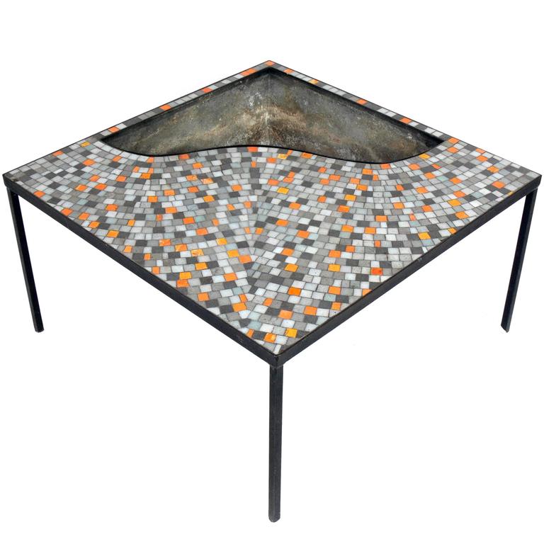 Mosaic Tile Coffee Table With Inset Planter Or Drink Cooler For Mosaic Tile Coffee Table With Inset Planter Or Drink Cooler For