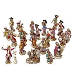 Meissen Monkey Orchestra Complete Used by J.J. Kaendler, circa 1850-1870