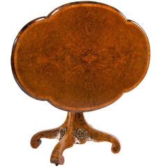 19th Century Burr Walnut Shaped Center Table