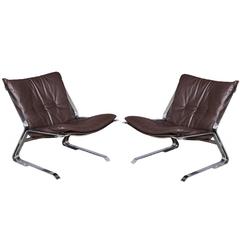 Pair of Elsa and Nordahl Solheim Chrome Pirate Chairs