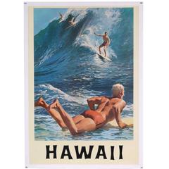 Vintage Original Hawaii Tourist Poster, circa 1958, Chas Allen