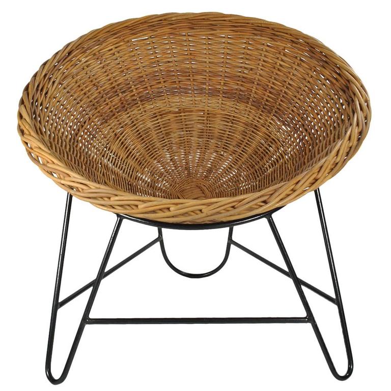 Wicker Basket Chair at 1stdibs