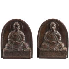 Serre-livres Bouddha en bronze des studios Tiffany:: vers 1900