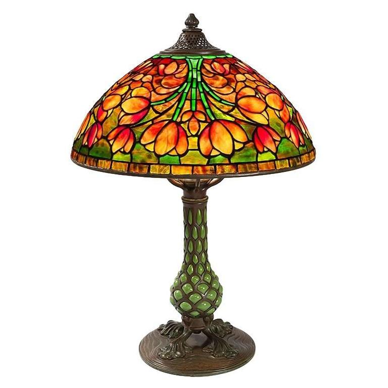 Tiffany Studios New York "Crocus" Table Lamp For Sale at 1stdibs