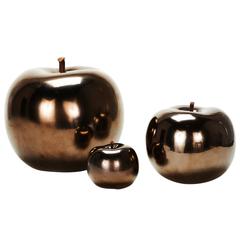 Bronzed Oversized Ceramic Apple Sculptures from Lisa Pappon of Brazil Bronzed Oversized Ceramic Apple Sculptures from Lisa Pappon of Brazil