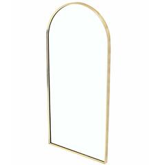 Mid Century Metal Frame Incasing Dome Shape Mirror 10