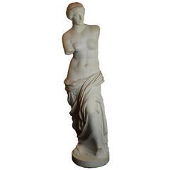 Fine Carved Italian White Marble Figure Statue of a Neoclassical Standing Nude