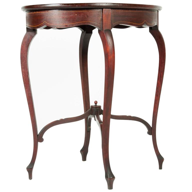 Antique Inlaid Mahogany End Table For Sale at 1stDibs