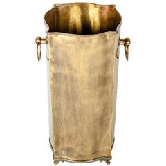 Vintage European Brass Umbrella Stand