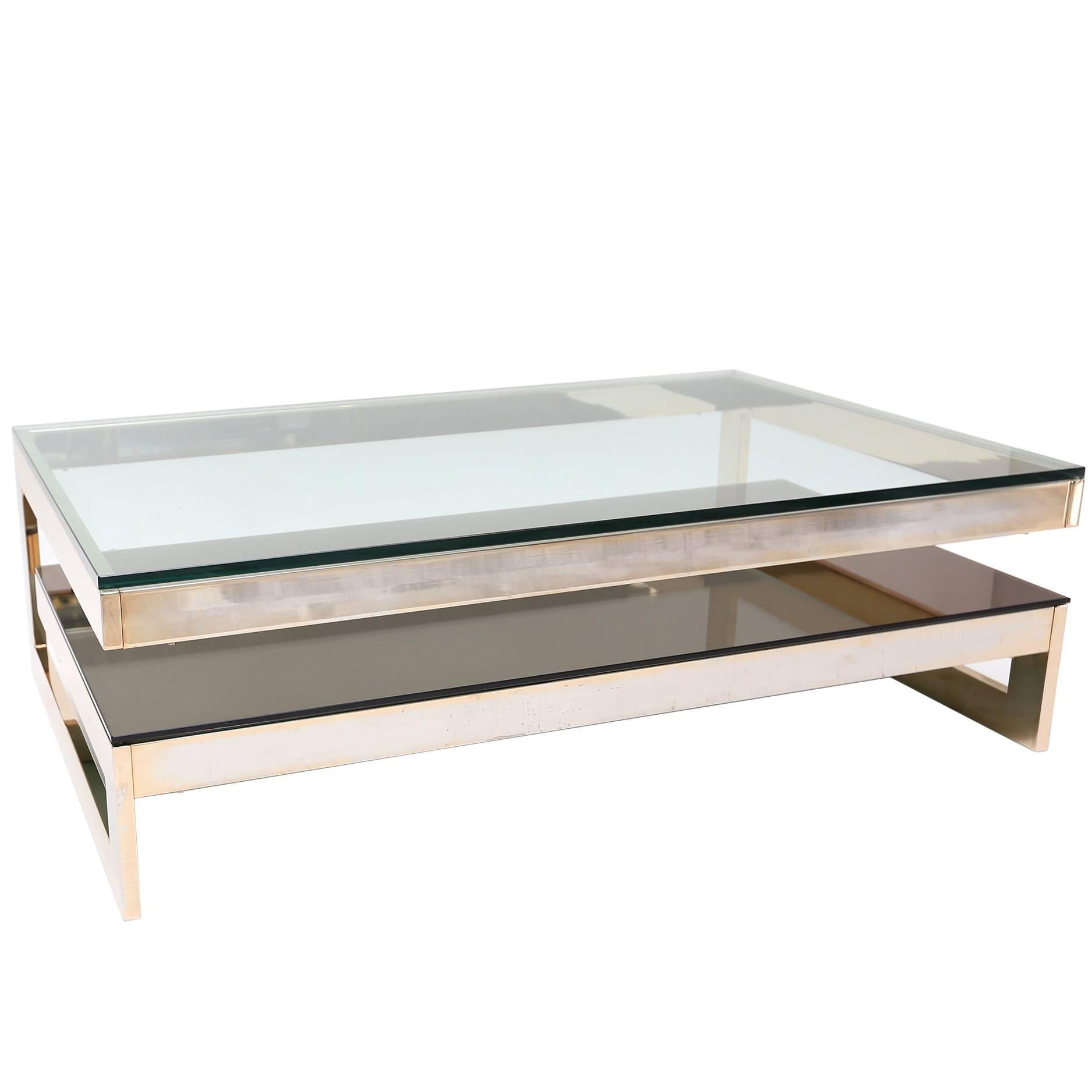 23 Kt Gold Layered Two Tier Coffee Table