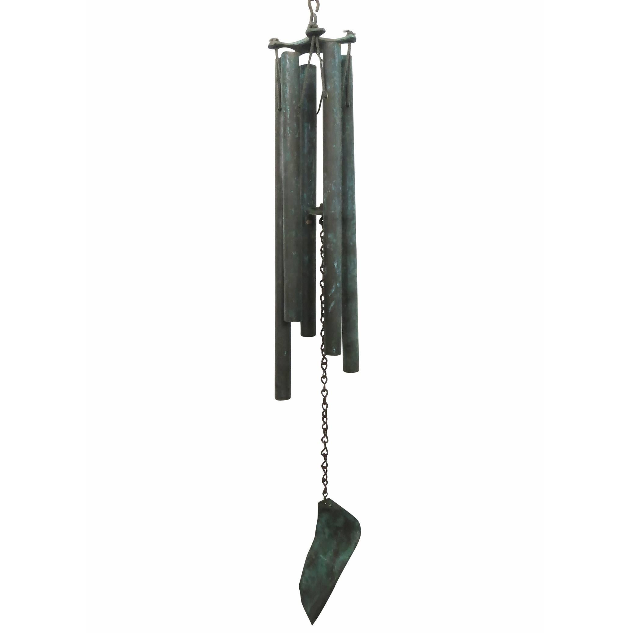  Bronze Modernist Wind Chimes by Walter Lamb