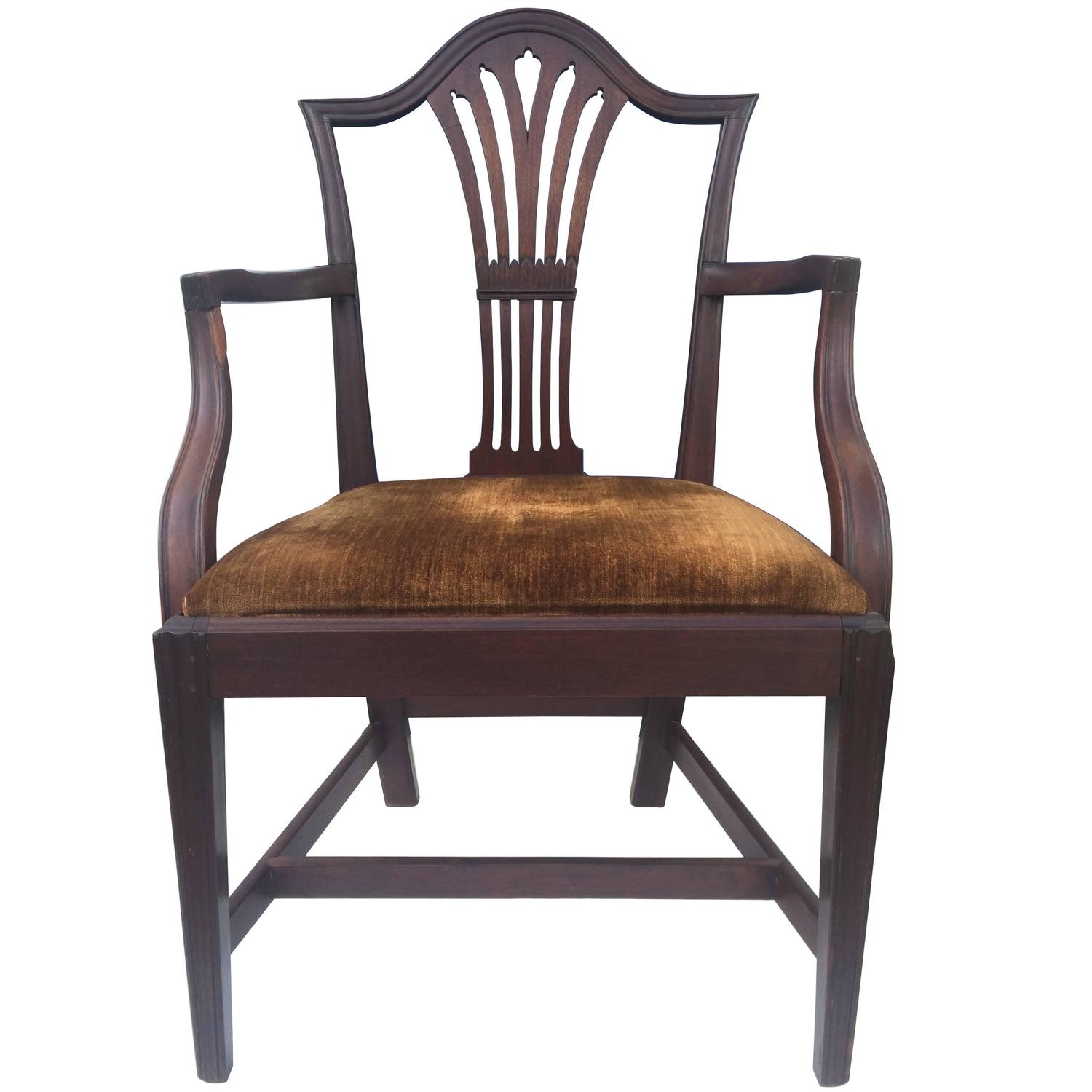 Download English Mahogany Hepplewhite Armchair, 1780 For Sale at 1stdibs