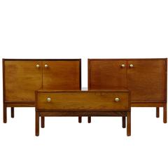 Vintage Collection of Three Pieces of 1970s Danish Rosewood Cabinet Furniture