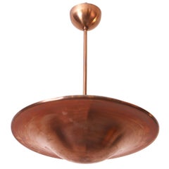 Copper Pendant Lamp from the 1930s, Functionalism, in Excellent Condition