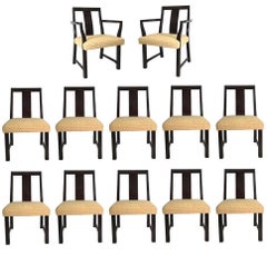 Set of Twelve Dining Chairs Designed by Edward Wormley for Dunbar