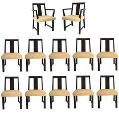 Set of Twelve Dining Chairs Designed by Edward Wormley for Dunbar 2