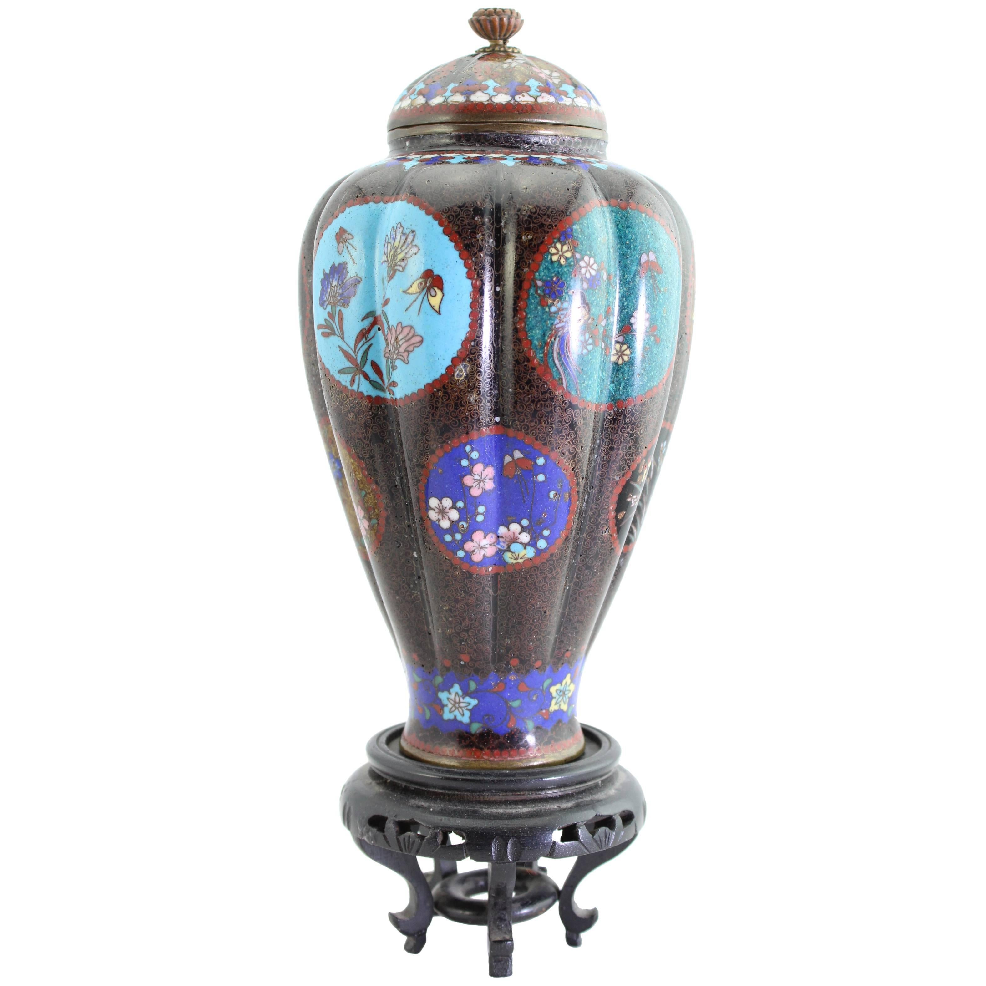 Antique Meiji Japanese Cloisonne Vase, circa 1890  