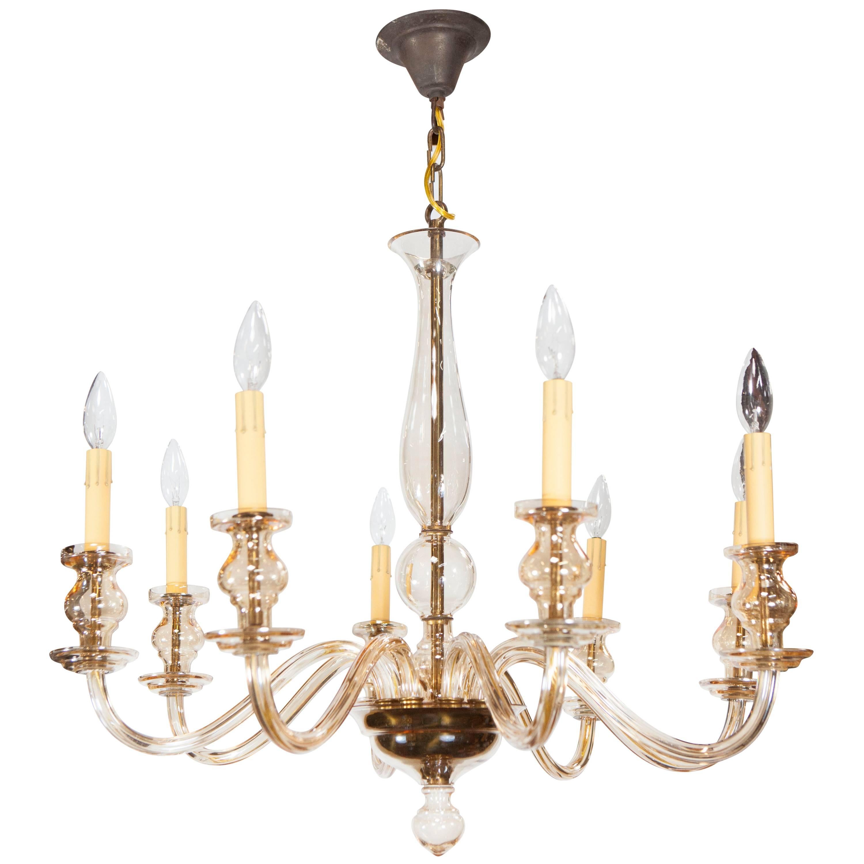 Italian Murano Eight-Light Chandelier