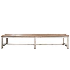 Long French Pine and Oak Farm Table