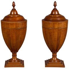 Very Fine Pair of Chippendale Period Cutlery Urns