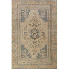 Vintage Turkish Oushak Rug with Earthy Colors 10
