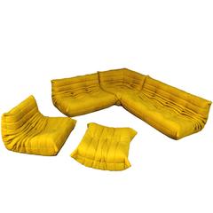 Vintage Yellow Togo Sofa Set, Michel Ducaroy for Ligne Roset, France