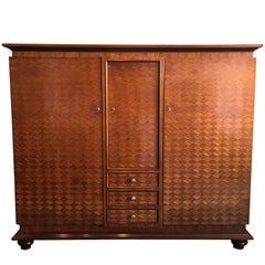 French parquetry Cabinet Armoire by Jules Leleu