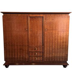 French parquetry Cabinet Armoire by Jules Leleu 12