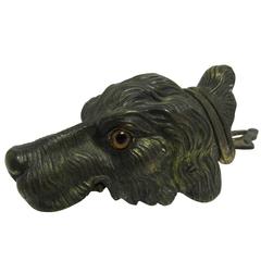 Turn of the Century Vienna Bronze Figural Dog Head Letter Clip 
