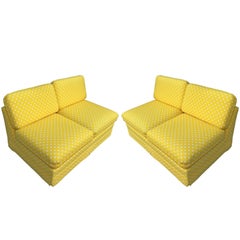 Vintage Thayer Coggin Pair of Slipper Sofas or Loveseats by Milo Baughman