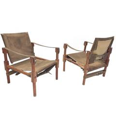 Pair of Vintage Safari Lounge Chairs