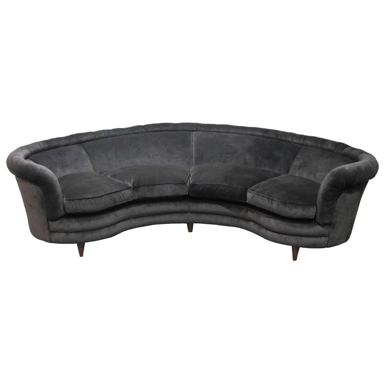 Curved Italian Sofa For Sale at 1stDibs