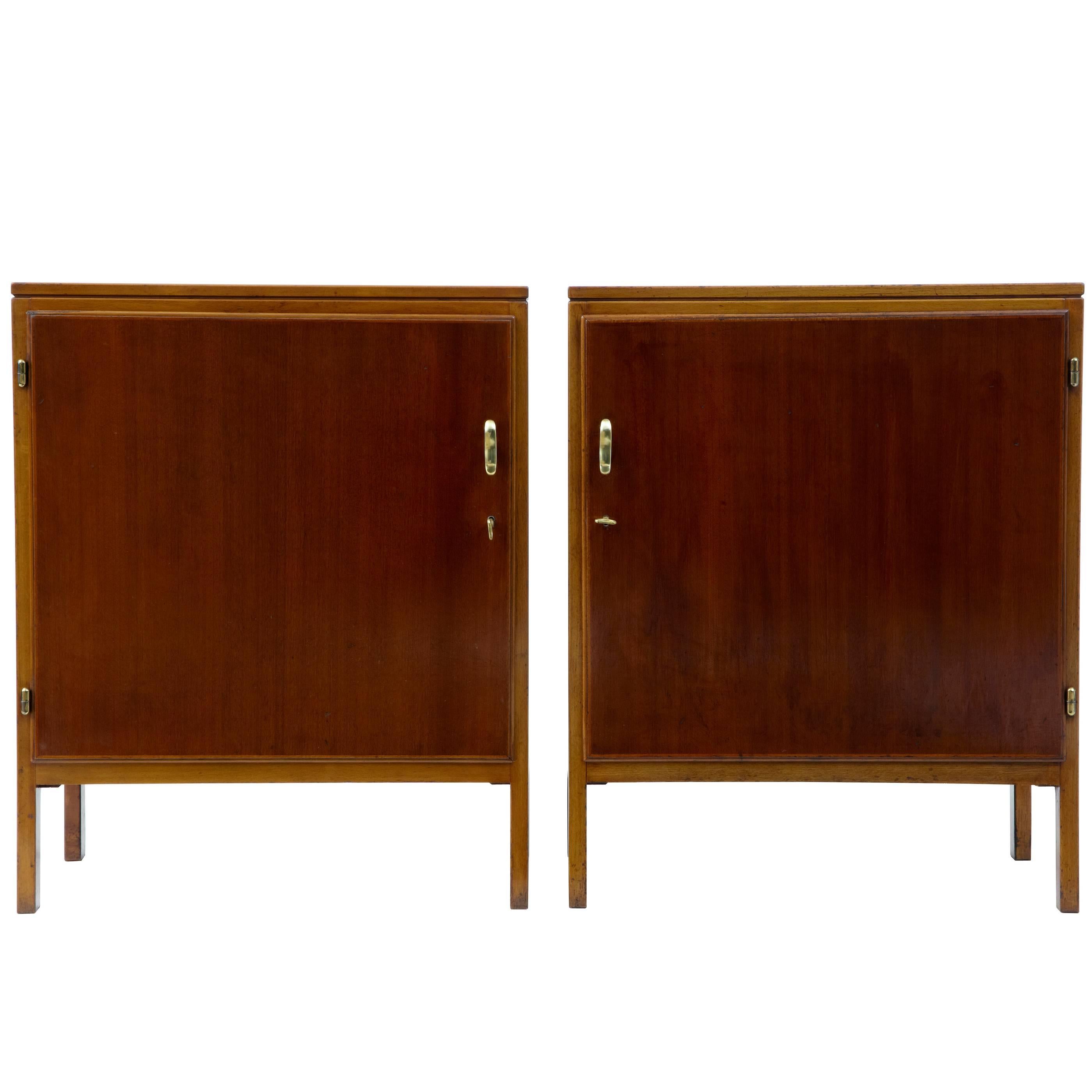 Pair of David Rosen 1950s Mahogany Cabinets for Nordiska Kompaniet