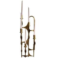 Brutalist Brass Wall Mounted Sconce or Candle Holder