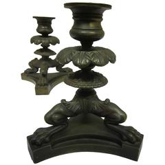Pair of Regency Bronze Candlesticks