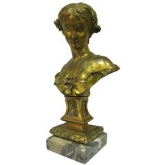 19th Century French Gilt Bronze Bust of a Woman 19th Century French Gilt Bronze Bust of a Woman