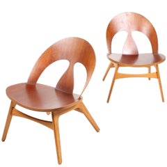 Pair of Rare Lounge Chairs by Børge Mogensen