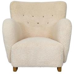 Scandinavian Sheepskin Lounge Chair