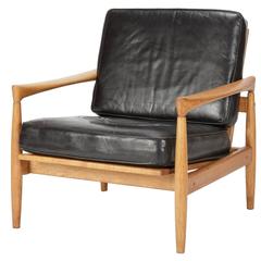 Swedish Oak & Leather Chair by Erik Worts "Kolding"