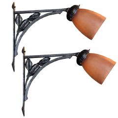 Pair of Fer Forge Sconces