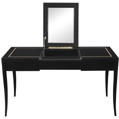 Vintage Lady's Vanity with Gold Inlay and Flip-Up Mirror Top by Tommi Parzinger