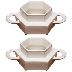 Set of Two Ceramic Centerpieces by Gabbianelli, Italy, 1970s