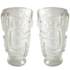 Pair of Large Murano Glass Vases