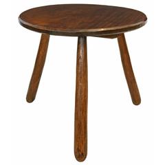 Vintage Oak Tripod Table from French Alps