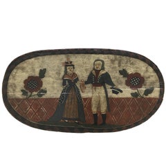 18th Century Folk Art Hat Or Wick Box 