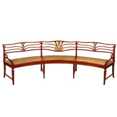 Demilune Neoclassical Revival Library Bench