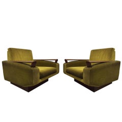 Pair of Jacques Adnet Sculptural Lounge Chairs 5