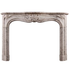 Antique French Marble Fireplace Mantel in the Rococo Manner