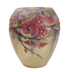 French “Peach Blossom” Cameo Glass Vase by Gabriel Argy-Rousseau