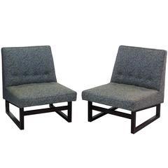 Pair of Clean-Line Slipper Chairs by Edward Wormley
